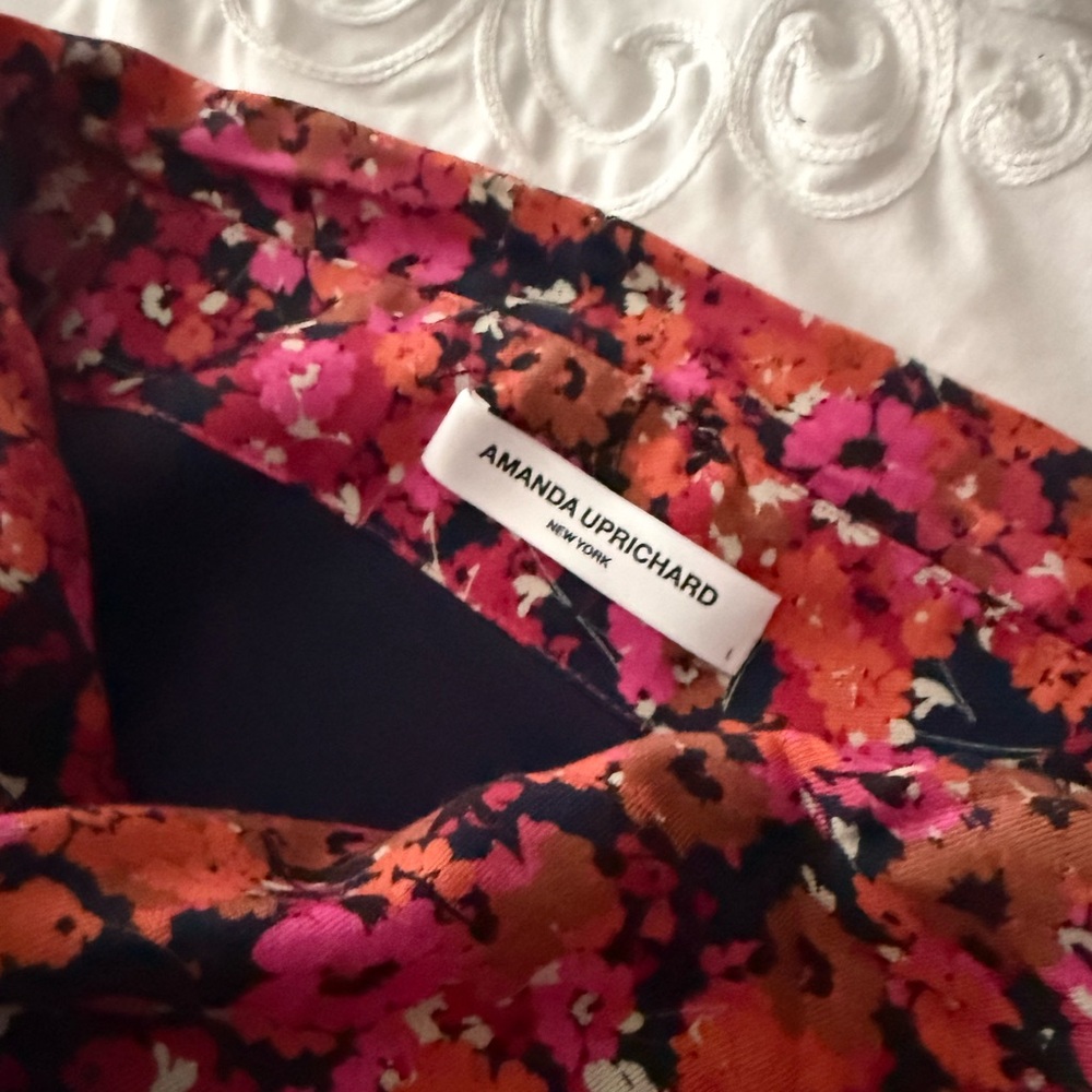 Amanda Uprichard Bexley One Shoulder Top Bloomessence Floral Large Ruched Knot - Picture 4 of 10